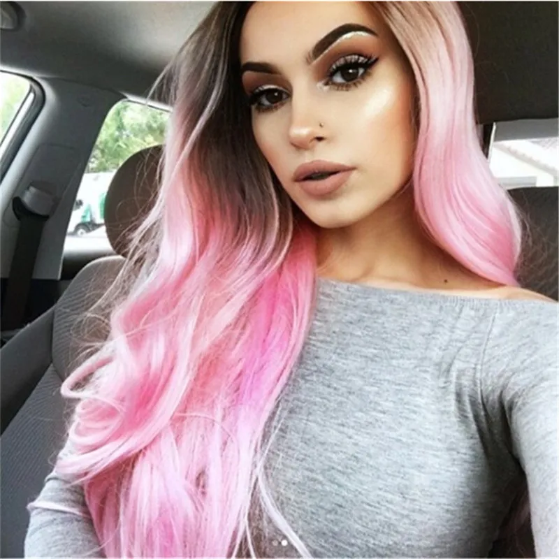 Big Wave Wig Female Long Curled Hair Gradient Color,wig