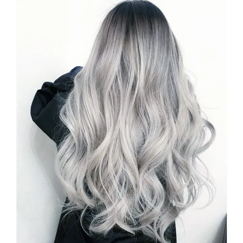 Big Wave Wig Female Long Curled Hair Gradient Color,wig