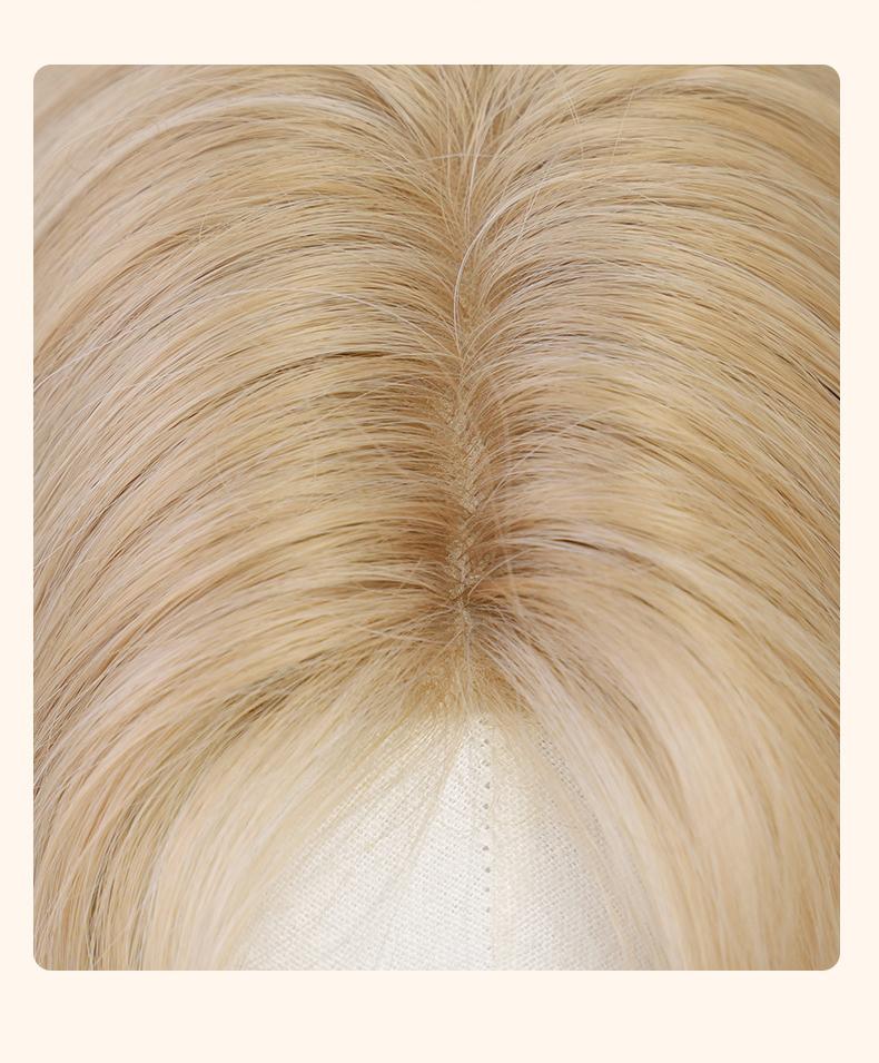 Cream gold synthetic wig for women with long curly hair,wig