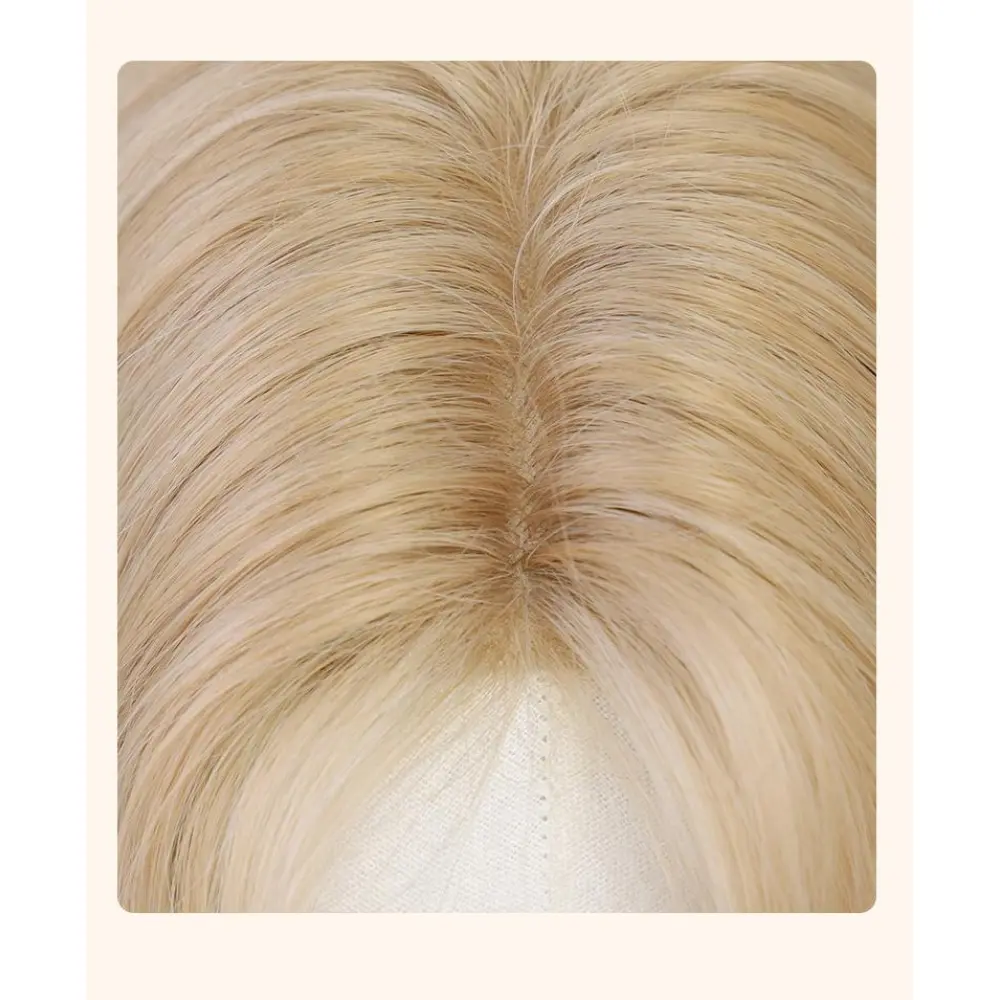 Cream gold synthetic wig for women with long curly hair,wig