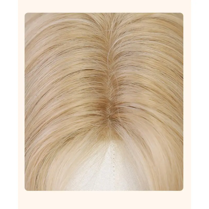 Cream gold synthetic wig for women with long curly hair,wig