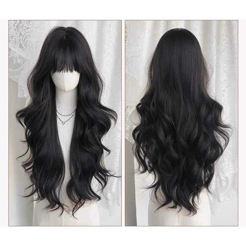 Large wave high temperature silk simulation long curly wig