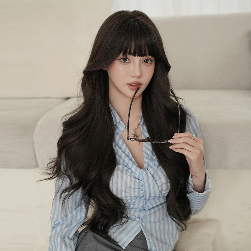 Large wave high temperature silk simulation long curly wig