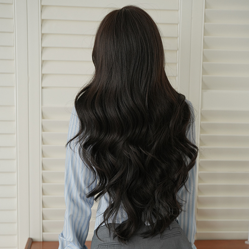 Large wave high temperature silk simulation long curly wig