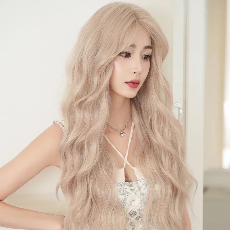 Long curly lace full pullover wig
