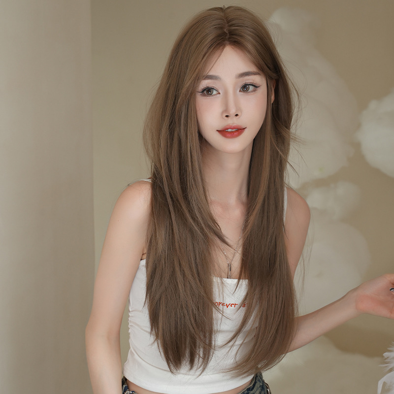 Long straight hair lace hand hook full head cover,wig