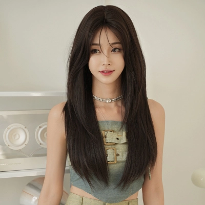 Long straight wig 01