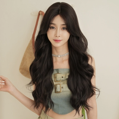 Medium sized large wavy long curly hair,wig 01