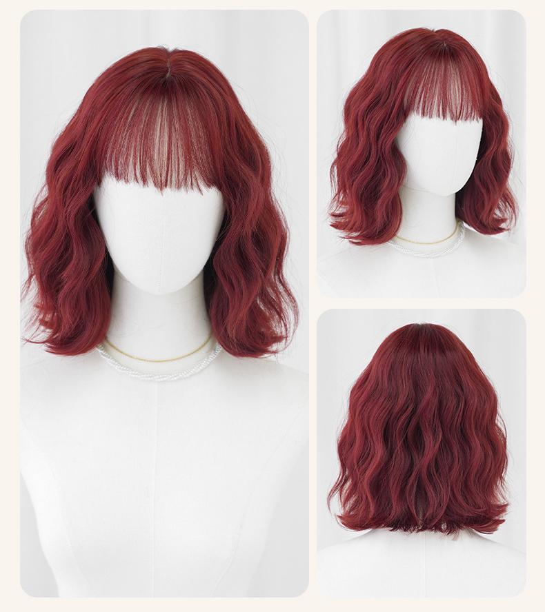 Short curly Bordeaux red subwig