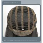 Straight hair bangs amber black brown full top headband,wig
