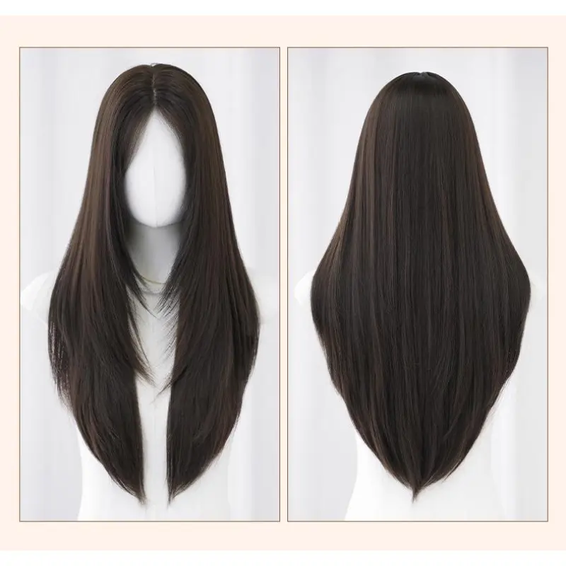 Straight hair line lace hand woven amber black wig