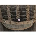 Straight hair line lace hand woven amber black wig