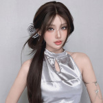 Straight hair line lace hand woven amber black wig