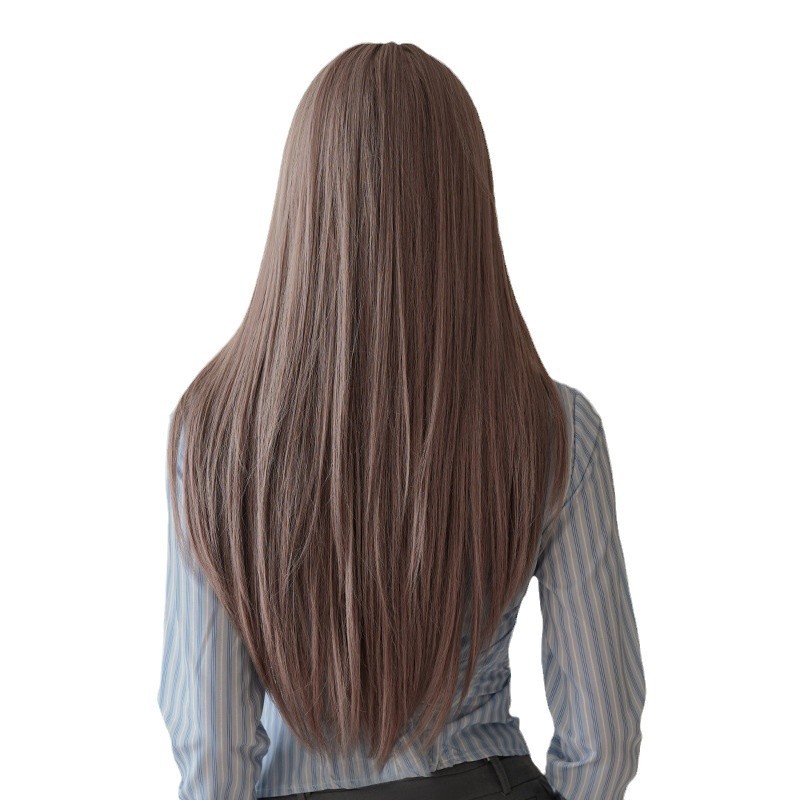 Thin vine pink bangs, long straight hair,wig