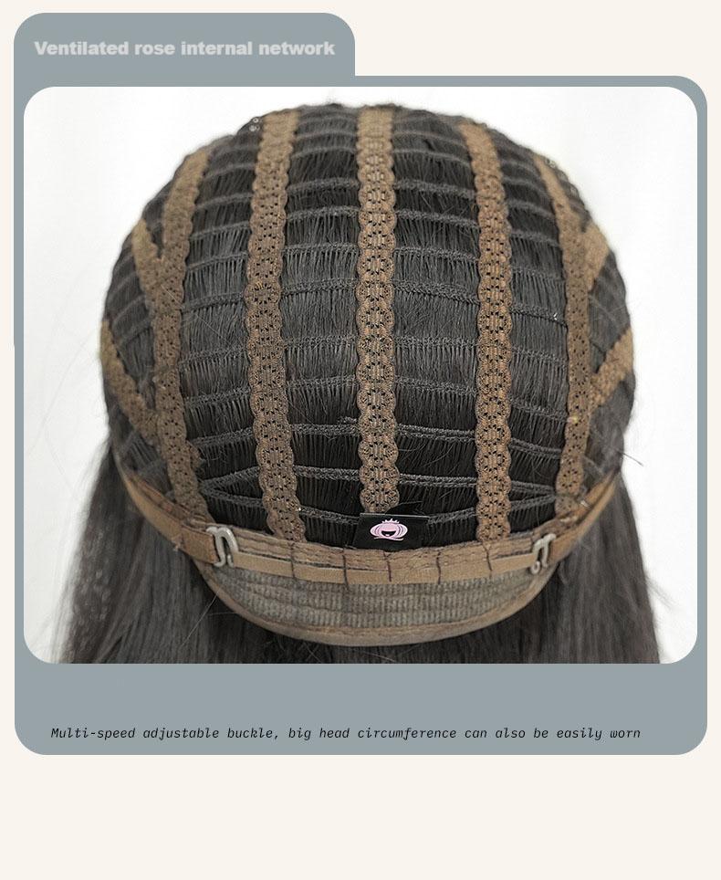 Wig woman long straight hair black full head cover,wig