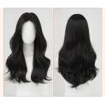  Long curly hair in large black waves,wig