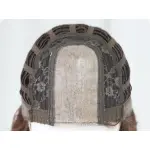 Flax brown synthetic fiber headpiece with long straight hair,wig