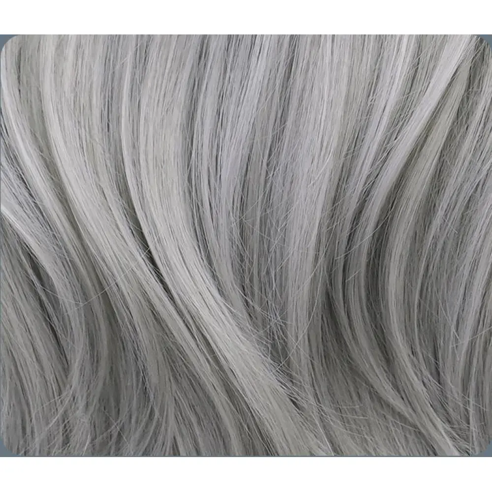 Silver highlights with bangs and long curly hair,wig