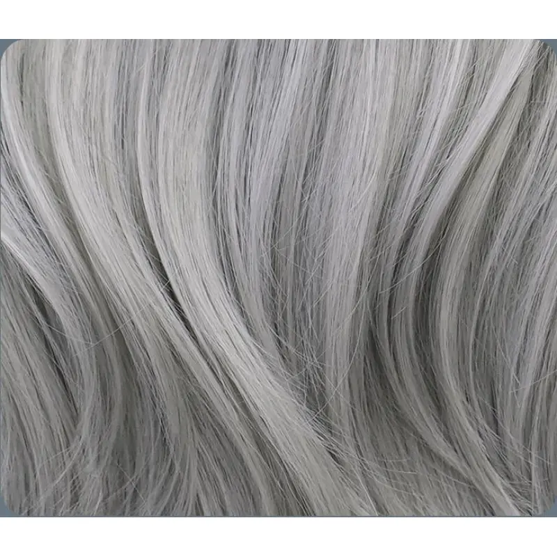 Silver highlights with bangs and long curly hair,wig