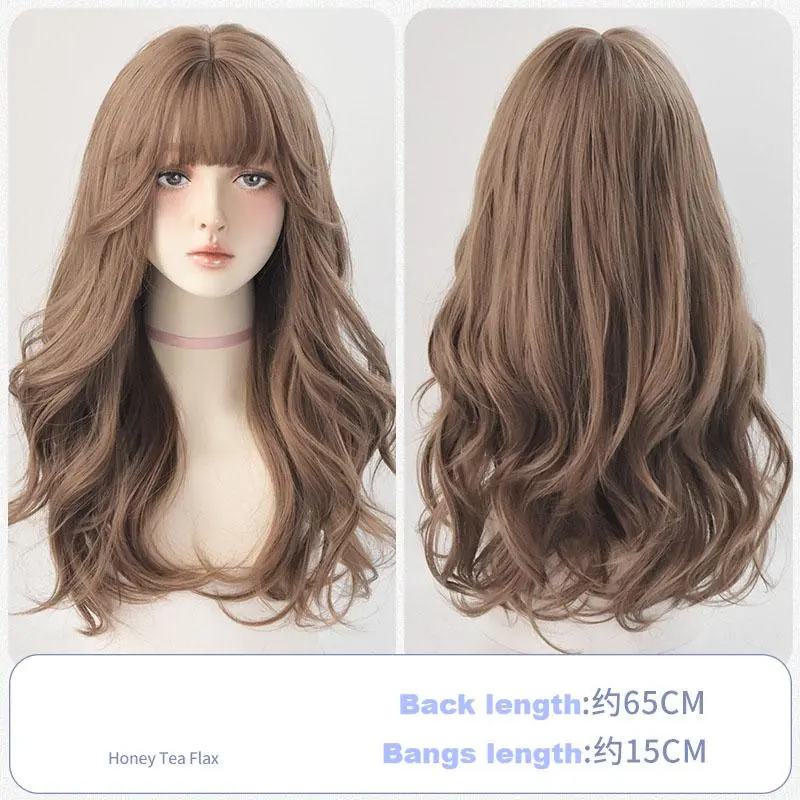 Comic bangs Internet celebrity round face big waves fluffy curls,wig