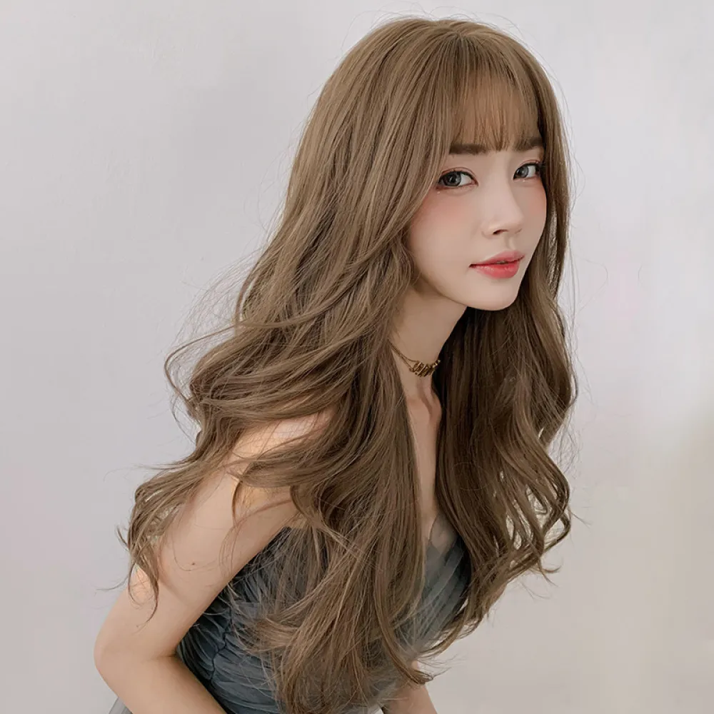 Comic bangs Internet celebrity round face big waves fluffy curls,wig