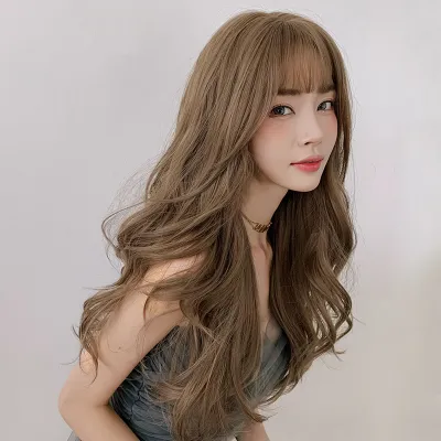 Comic bangs Internet celebrity round face big waves fluffy curls,wig 02