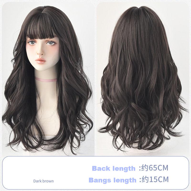 Comic bangs Internet celebrity round face big waves fluffy curls,wig