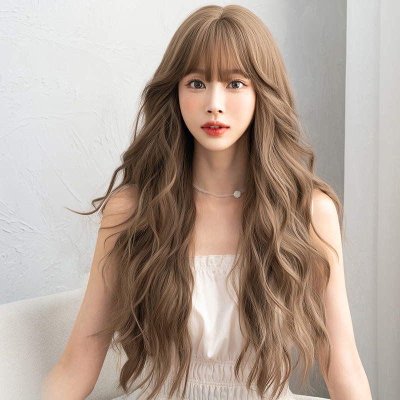 Fluffy fashion big wave long hair, can be tied and put,wig