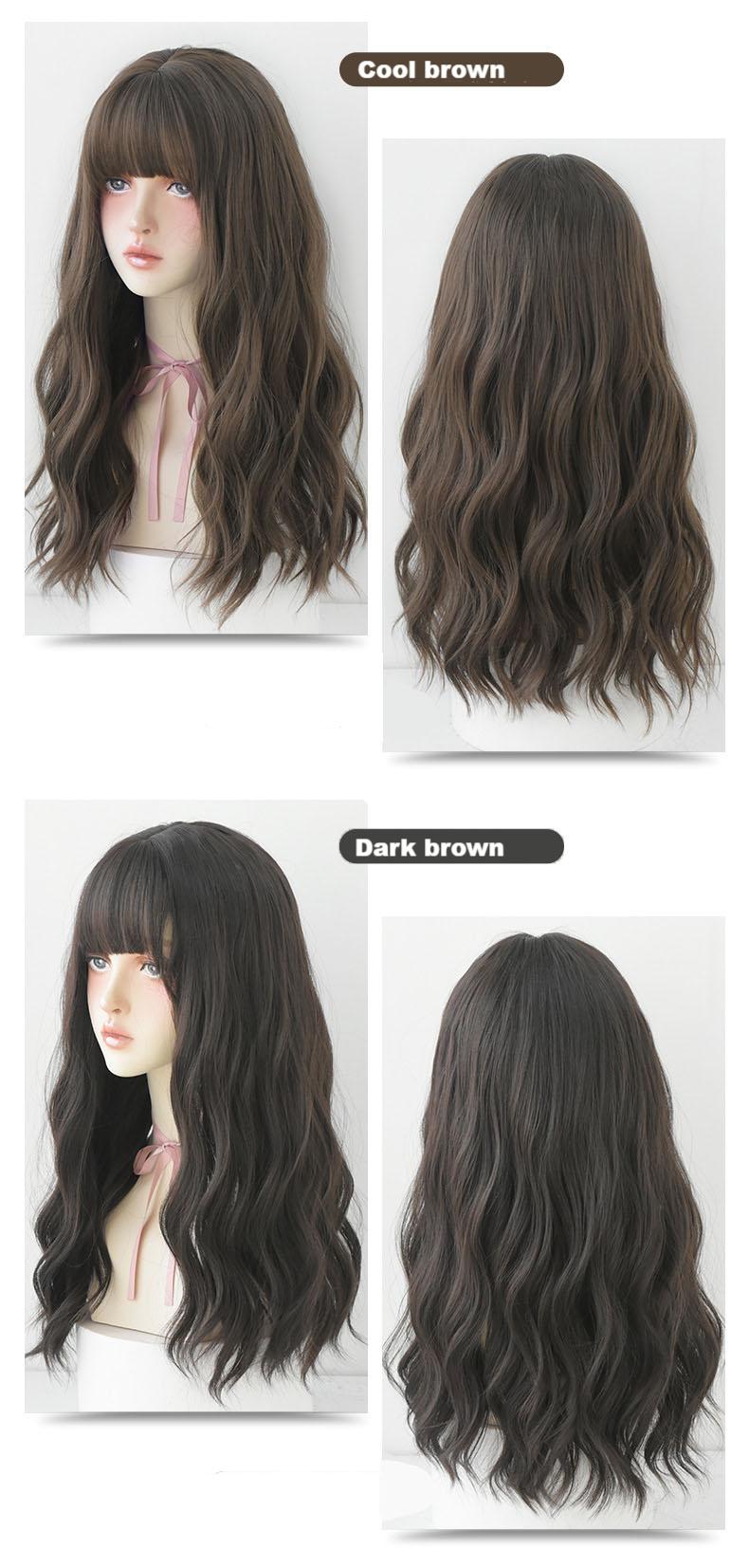 Internet celebrity long French lazy ripple roll,wig