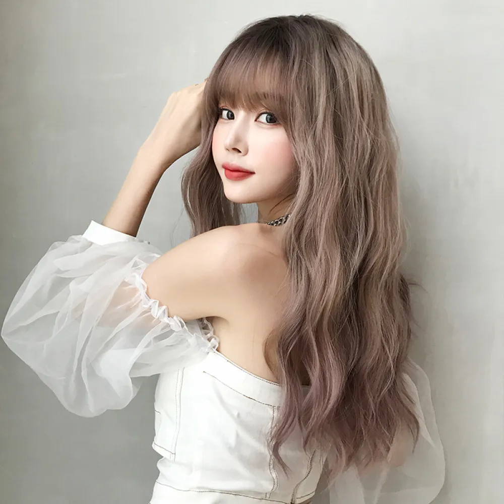 Internet celebrity long French lazy ripple roll,wig