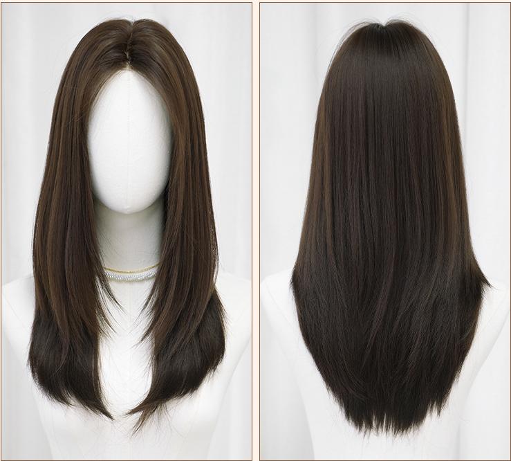 Korean natural split straight hair,wig