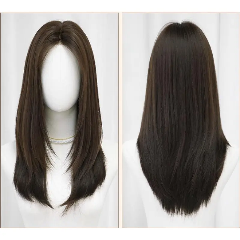 Korean natural split straight hair,wig