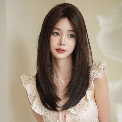 Korean natural split straight hair,wig 02