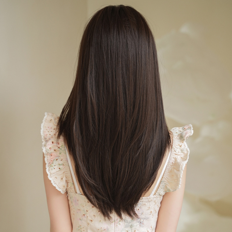 Korean natural split straight hair,wig