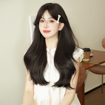 Korean style atmosphere with long curly hair,wig 01