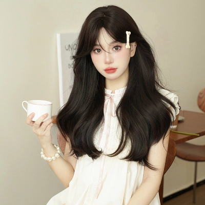 Korean style atmosphere with long curly hair,wig 02