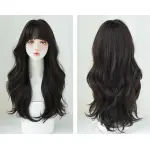 Long, naturally wavy bangs,wig