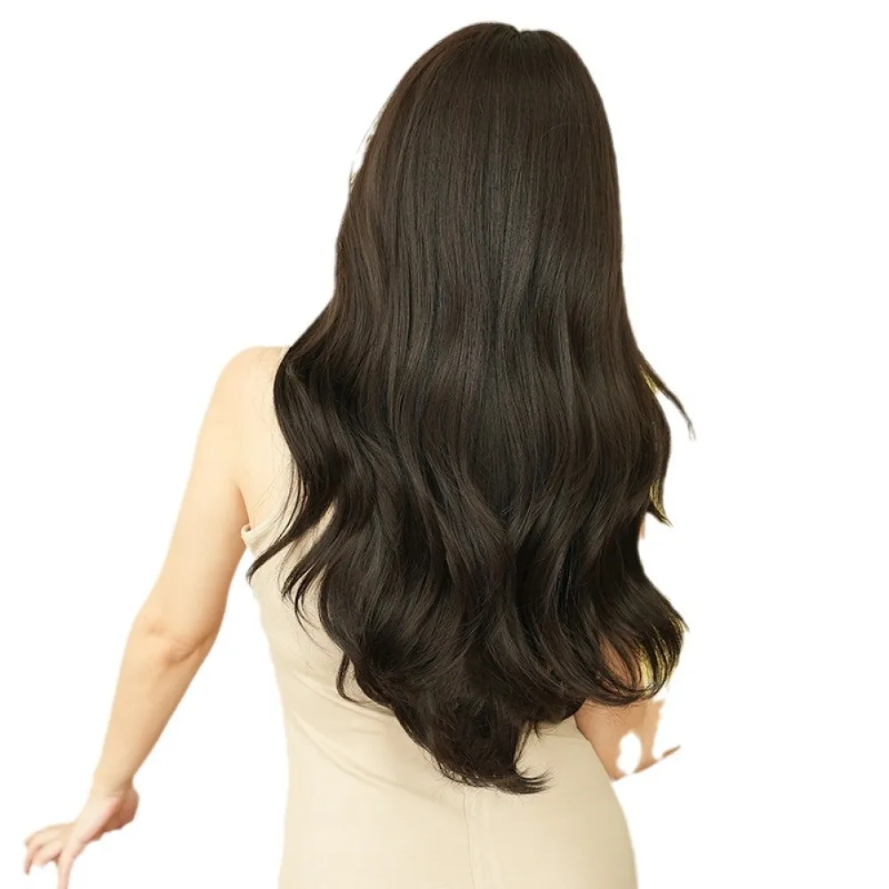 Long, naturally wavy bangs,wig