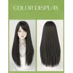 Pure black long straight natural hair,wig