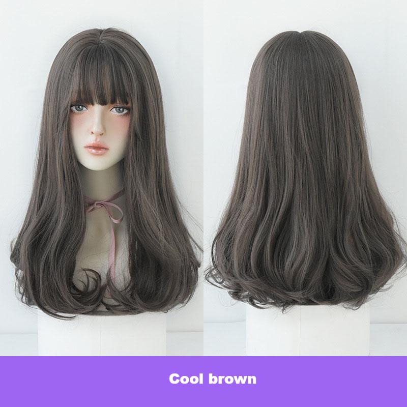 Gentle pear blossom slightly curled hairstyle,wig