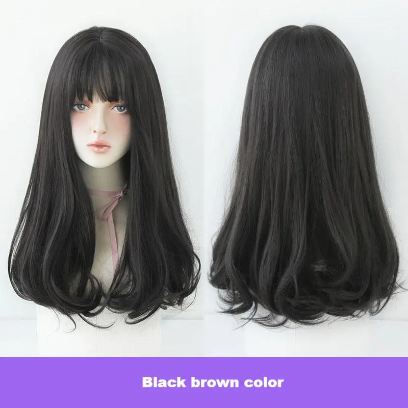 Gentle pear blossom slightly curled hairstyle,wig
