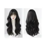 Korean black tea color gentle long curly hair,wig