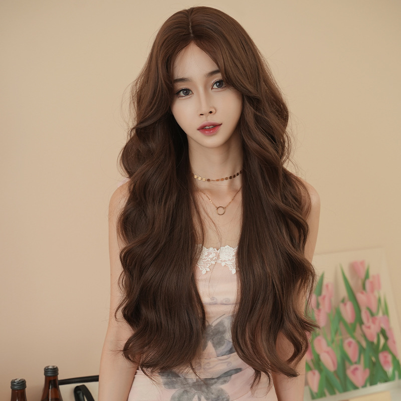 Korean style gentle medium length curly hair,wig