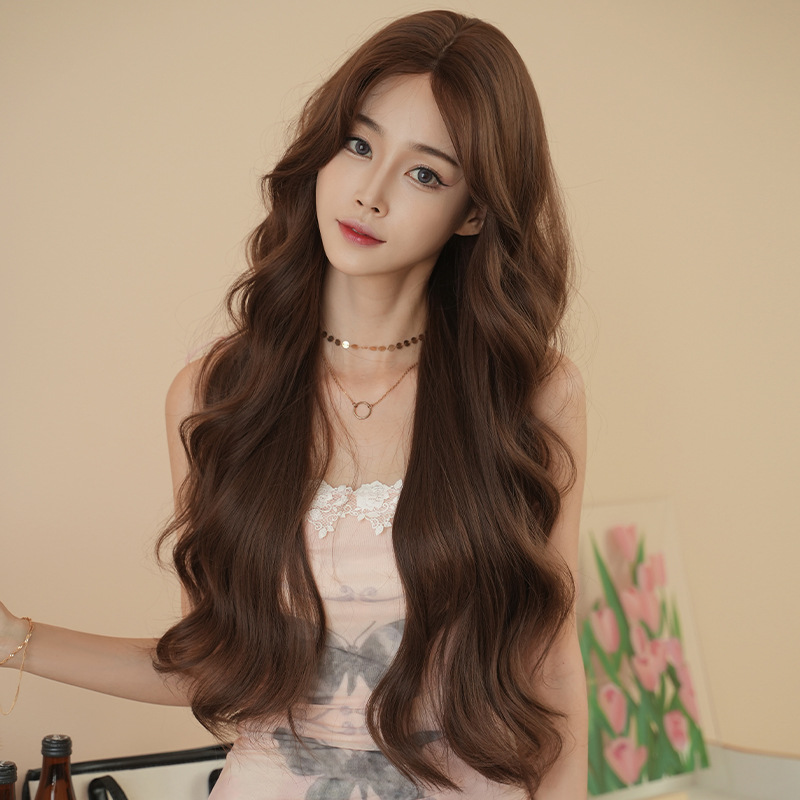 Korean style gentle medium length curly hair,wig