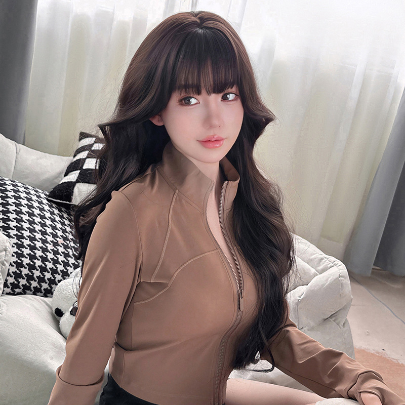 Korean style temperament with long curly hair,wig