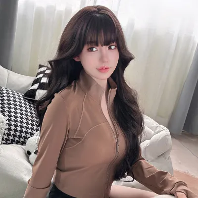 Korean style temperament with long curly hair,wig 02