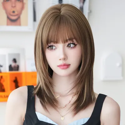 Skilled and dyed collarbone hair,wig 02