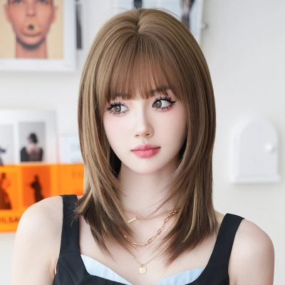 Skilled and dyed collarbone hair,wig 02