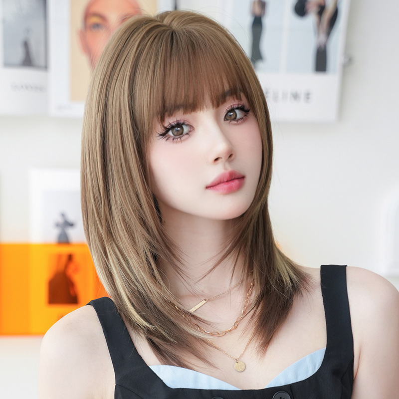Skilled and dyed collarbone hair,wig
