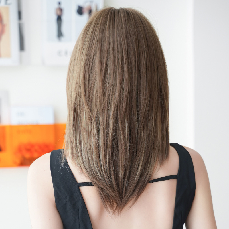 Skilled and dyed collarbone hair,wig